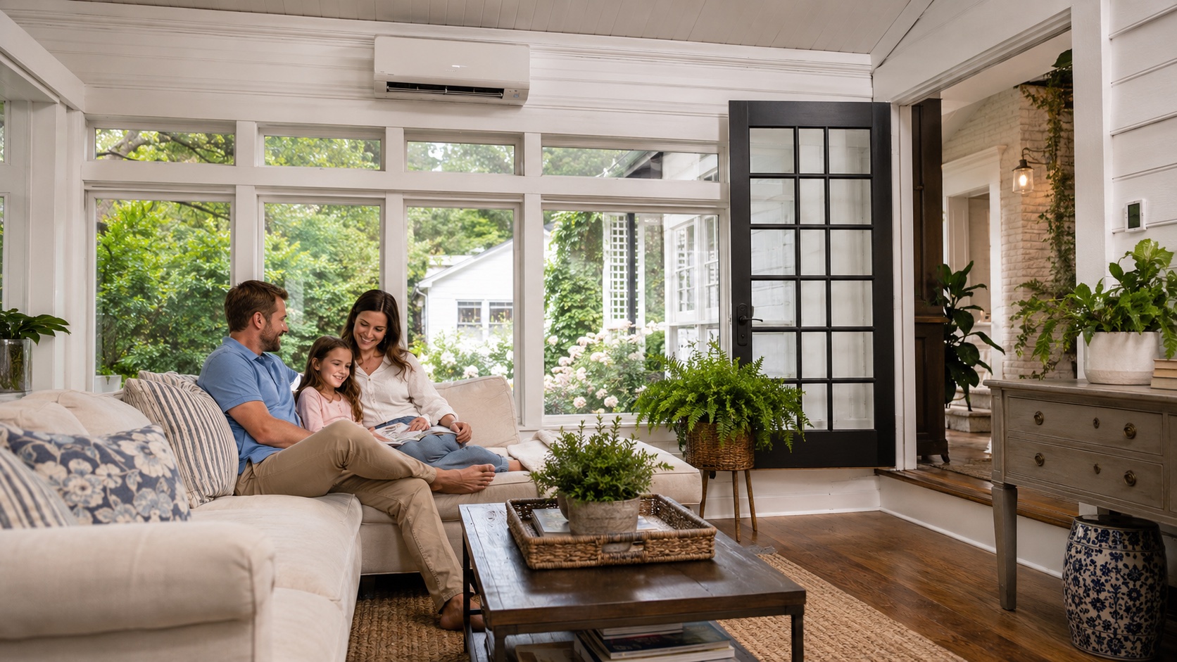 Ductless mini split comfort in a Homewood sunroom