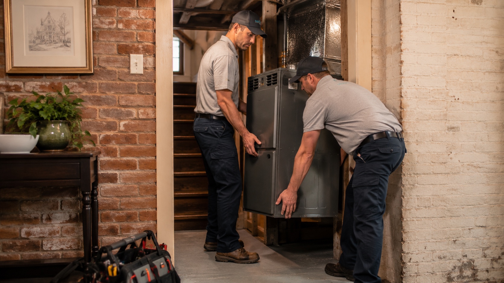 Aging HVAC system replacement at a Hoover subdivision home